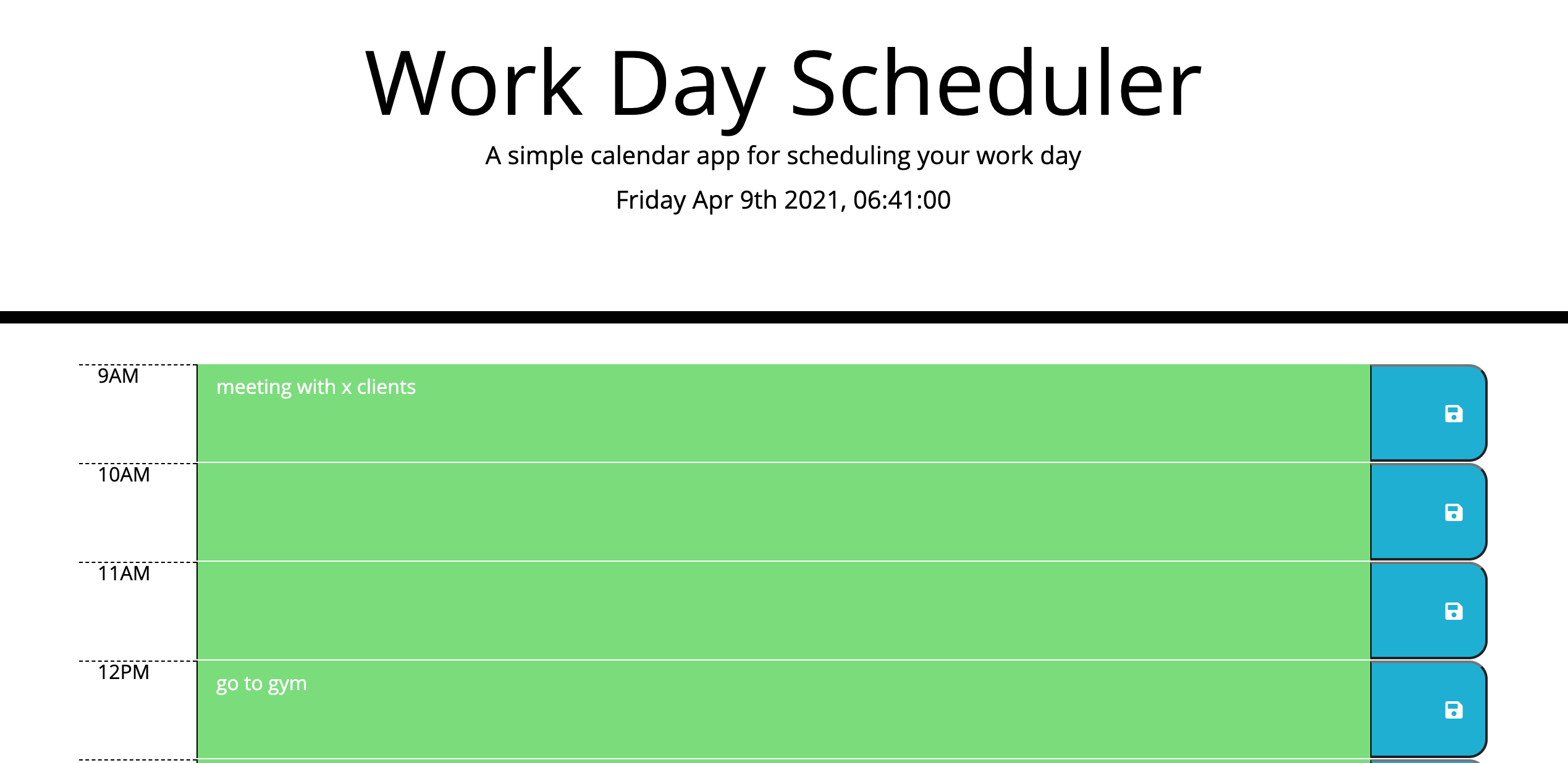 colored day time calender